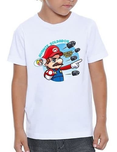 Camiseta Infantil Super Mario Princesa World 01