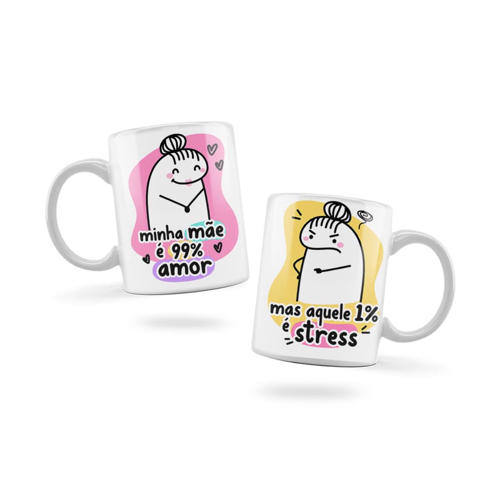 Caneca Personalizada Xicara Branca Grande Caneca de Porcelana Personalizada Flork Meme G14 Mãe Dias de mães Mãe Rainha