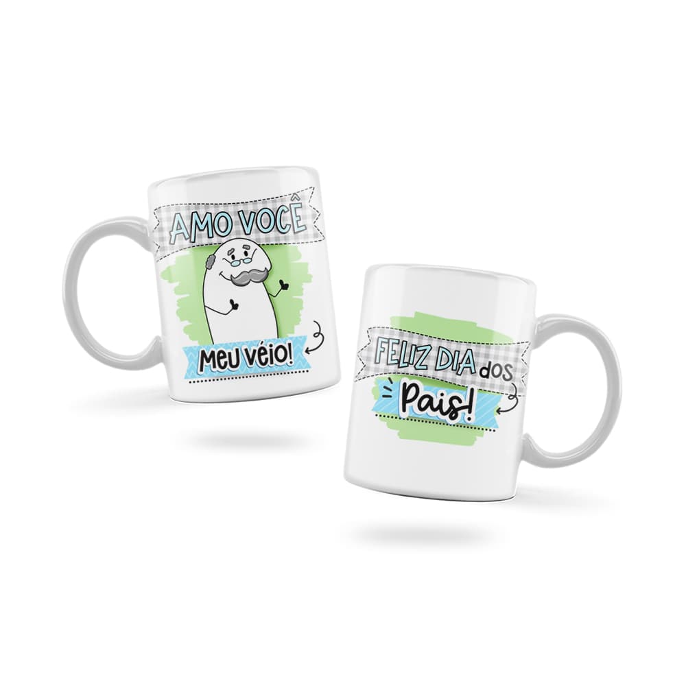 Caneca Personalizada Xicara Branca Grande Caneca de Porcelana Personalizada Flork Meme G22 PAI Dia dos Pais
