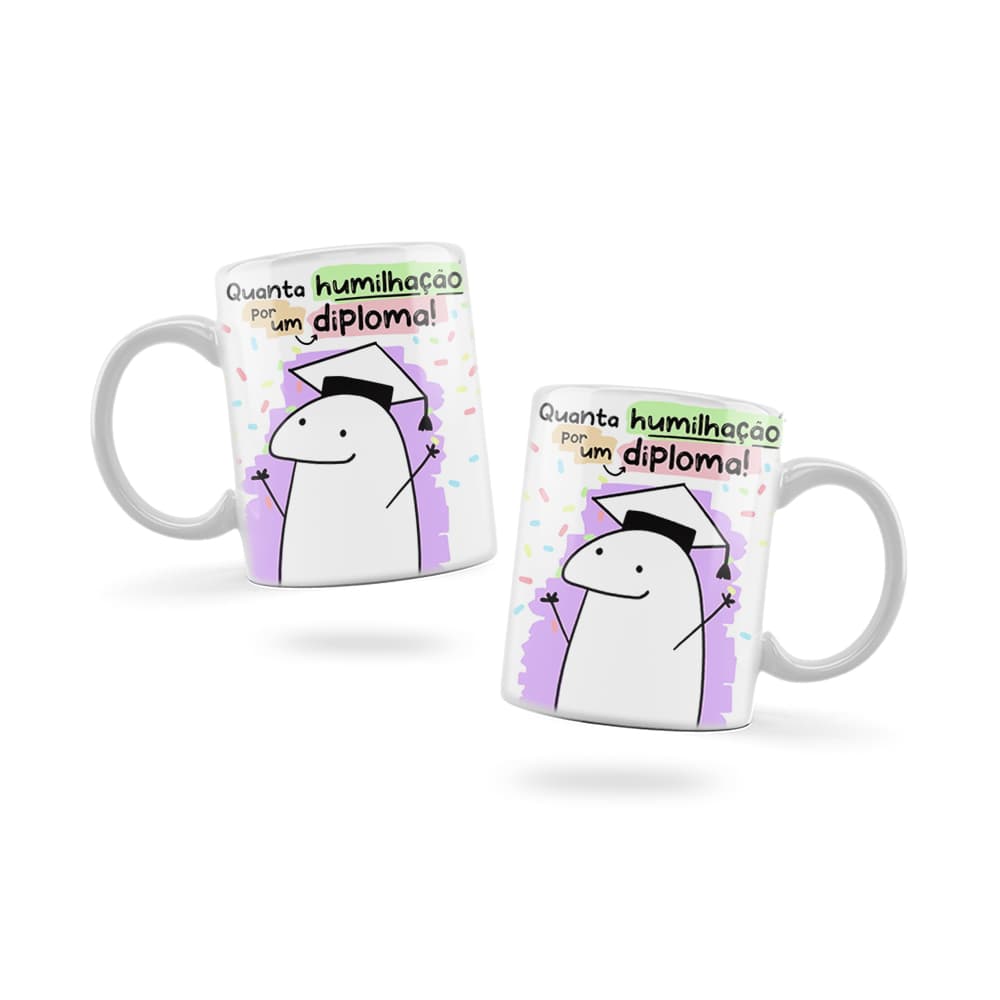 Caneca Personalizada Xicara Branca Grande Caneca de Porcelana Personalizada Flork Meme G124 Engraçado Memes