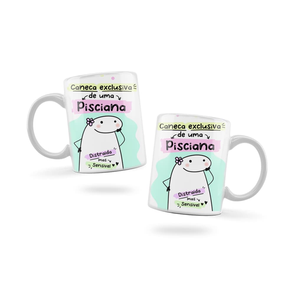 Caneca Personalizada Xicara Branca Grande Caneca de Porcelana Personalizada Flork Meme G249 Signos PISCIANA