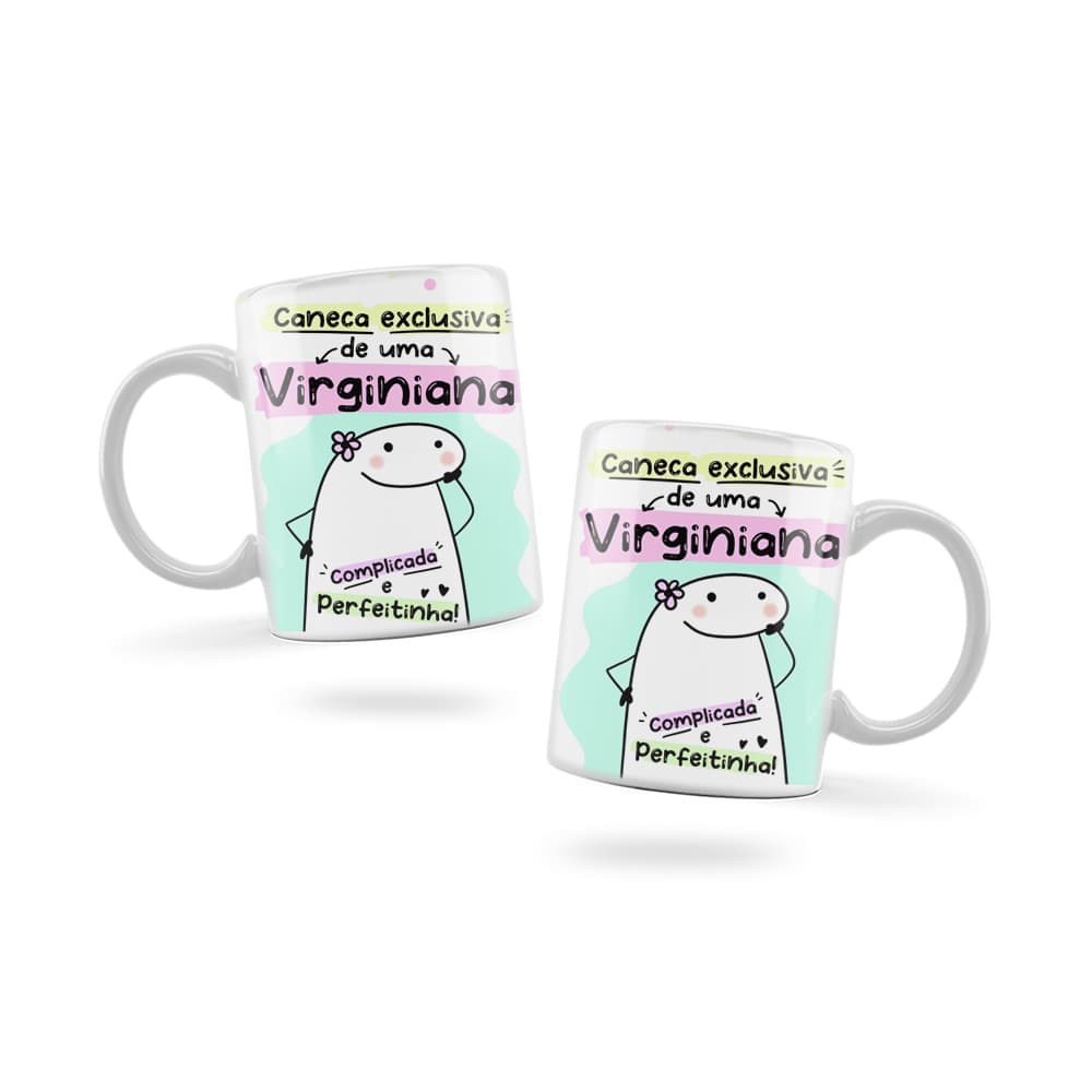 Caneca Personalizada Xicara Branca Grande Caneca de Porcelana Personalizada Flork Meme G257 Signos VIRGINIANA