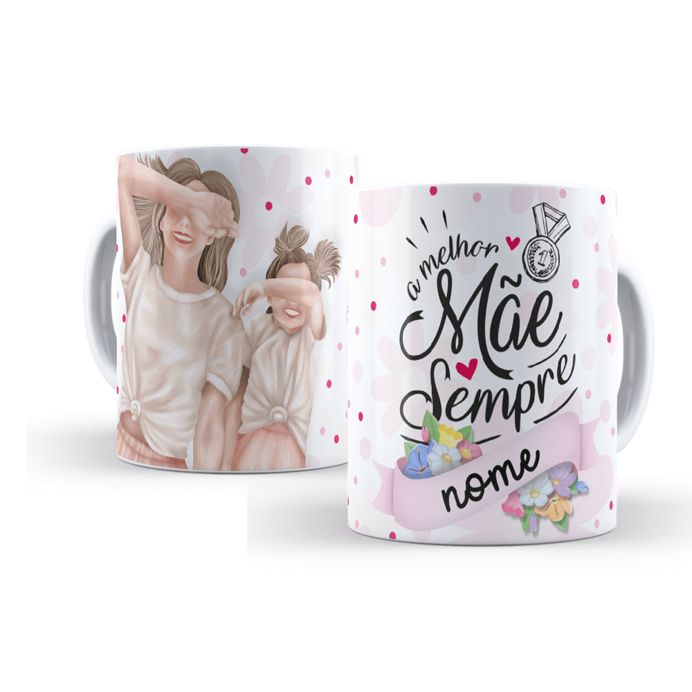 Caneca Personalizada Xicara Branca Grande Caneca de Porcelana Personalizada Dia das Mães PresenteL33