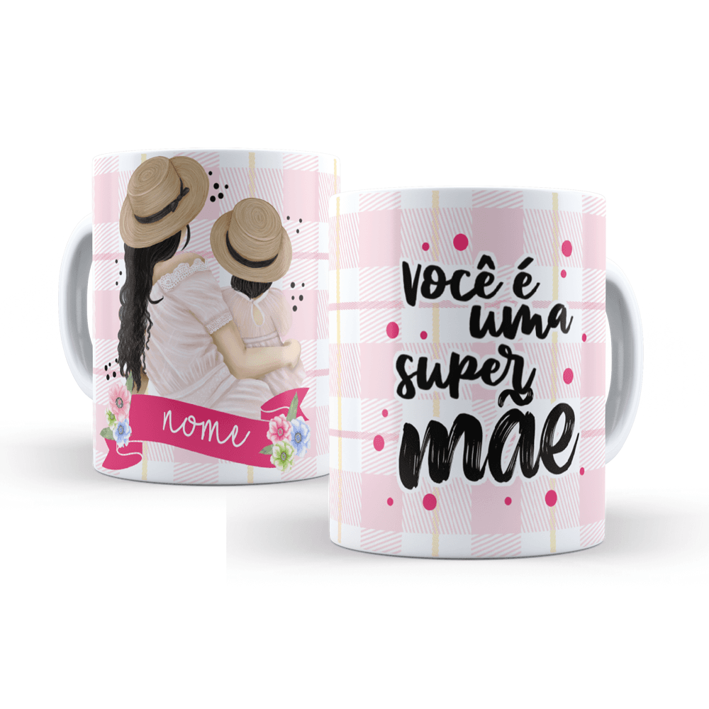 Caneca Personalizada Xicara Branca Grande Caneca de Porcelana Personalizada Dia das Mães PresenteL34