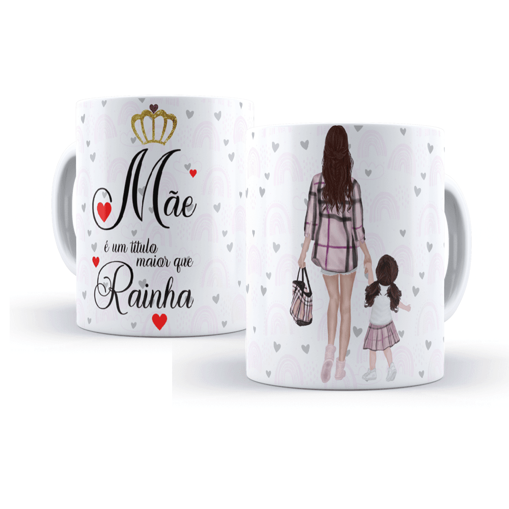 Caneca Personalizada Xicara Branca Grande Caneca de Porcelana Personalizada Dia das Mães PresenteL39