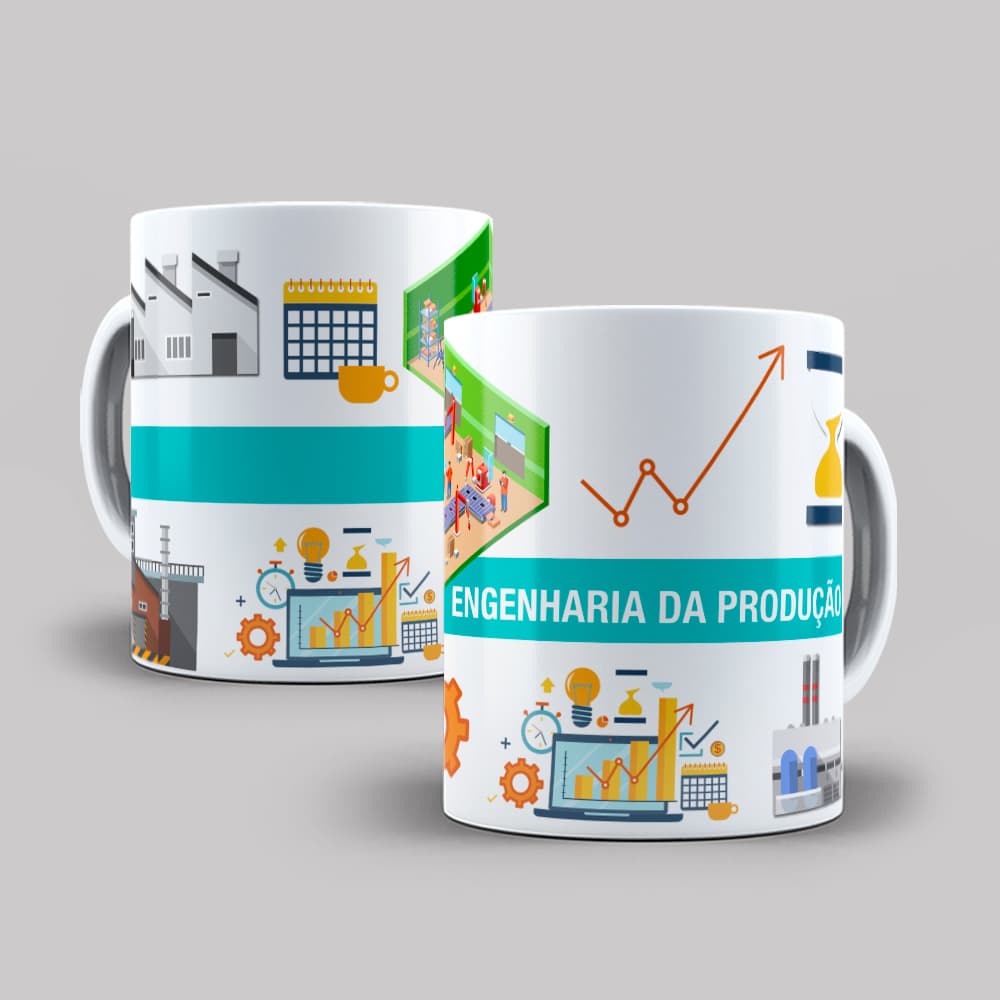 Caneca Personalizada Xicara Branca Grande Caneca de Porcelana Personalizada ProfissãoO26 ENGENHARIA DE PRODUÇÃO