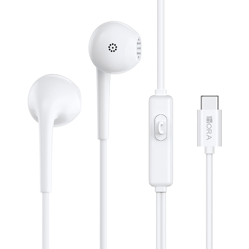 Fone Ouvido Com Fio 1Hora Usb C Intra-auricular Branco