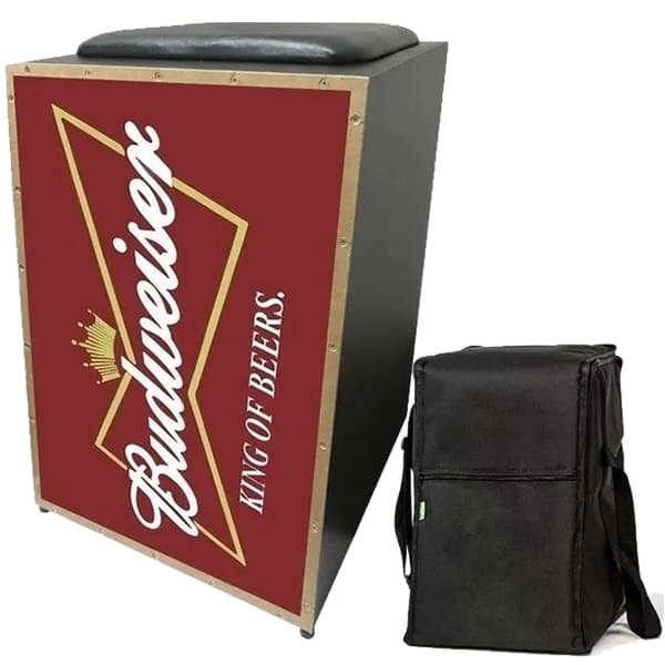 Cajon Acústico Inclinado Jaguar Cj1000 K2 Budweiser + Capa