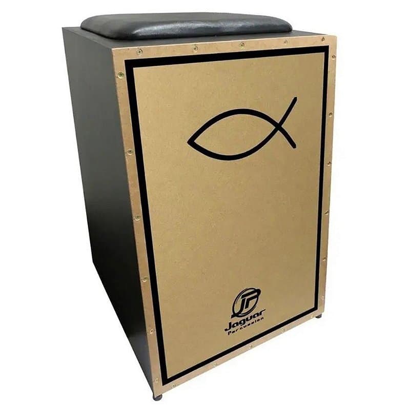 Cajon Jaguar Eletroacustico PB002EQ Estampa Gospel Peixe