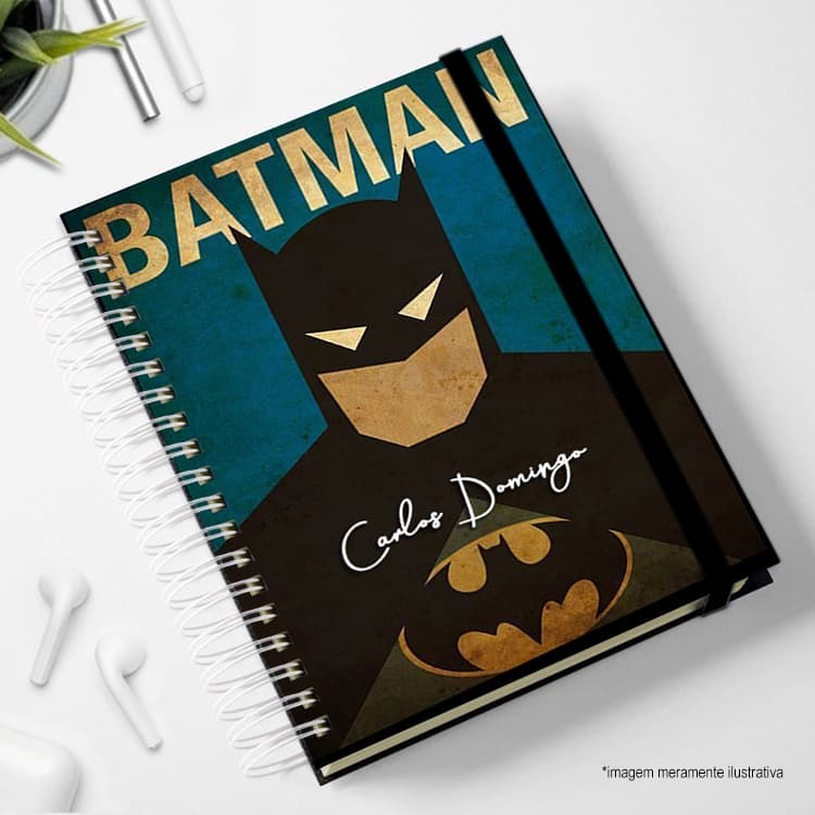 Agendas 2026 Personalizadas com nome e cor do elástico SUPER HERÓIS