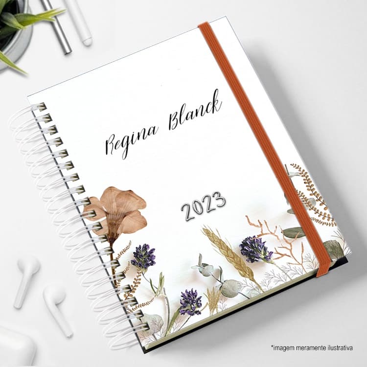 Agendas 2026 Personalizadas com nome e cor do elástico CLÁSSICO