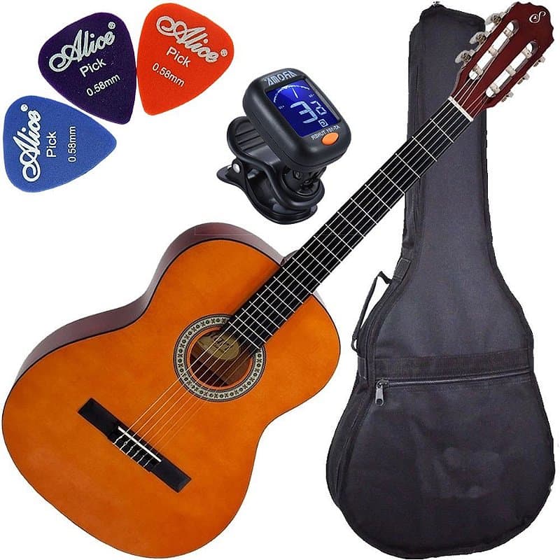 Kit Violão Giannini Start N14 com Afinador Capa e Palhetas Estudo Nylon Natural Acústico