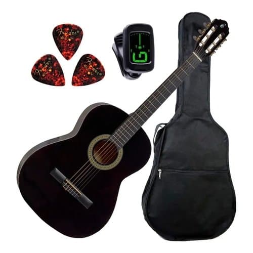 Violão Giannini Acústico Nylon Start N14 Preto + Capa + Afinador + Palhetas