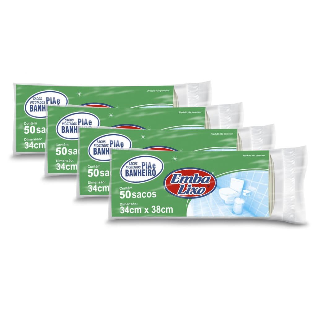 Saco De Lixo Banheiro Pia Cozinha Kit 200 Unidades 10 Litros Cor Branco