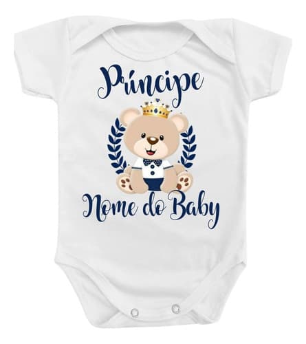 Body Bebê Ursinho Nome Bebê Personalizado Presente Meninos