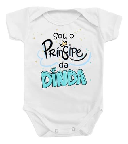 Body Roupa De Bebê Presente Príncipe Da Dinda Azul Menino