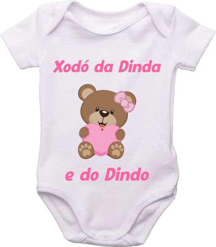 Body Do Bebê, Xodó Da Dinda E Do Dindo (detalhes Rosa)