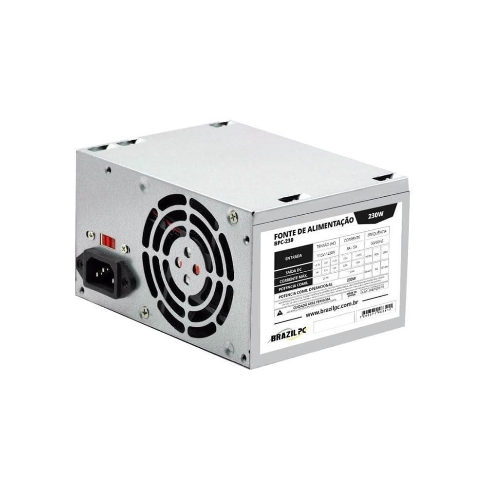 Fonte Atx 230w Real Brazilpc Bpc-230v1.2  230w O&m C/cabo