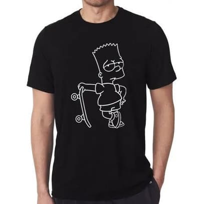 Camiseta Camisa Bart Simpson Com Skate Tumblr - 6046
