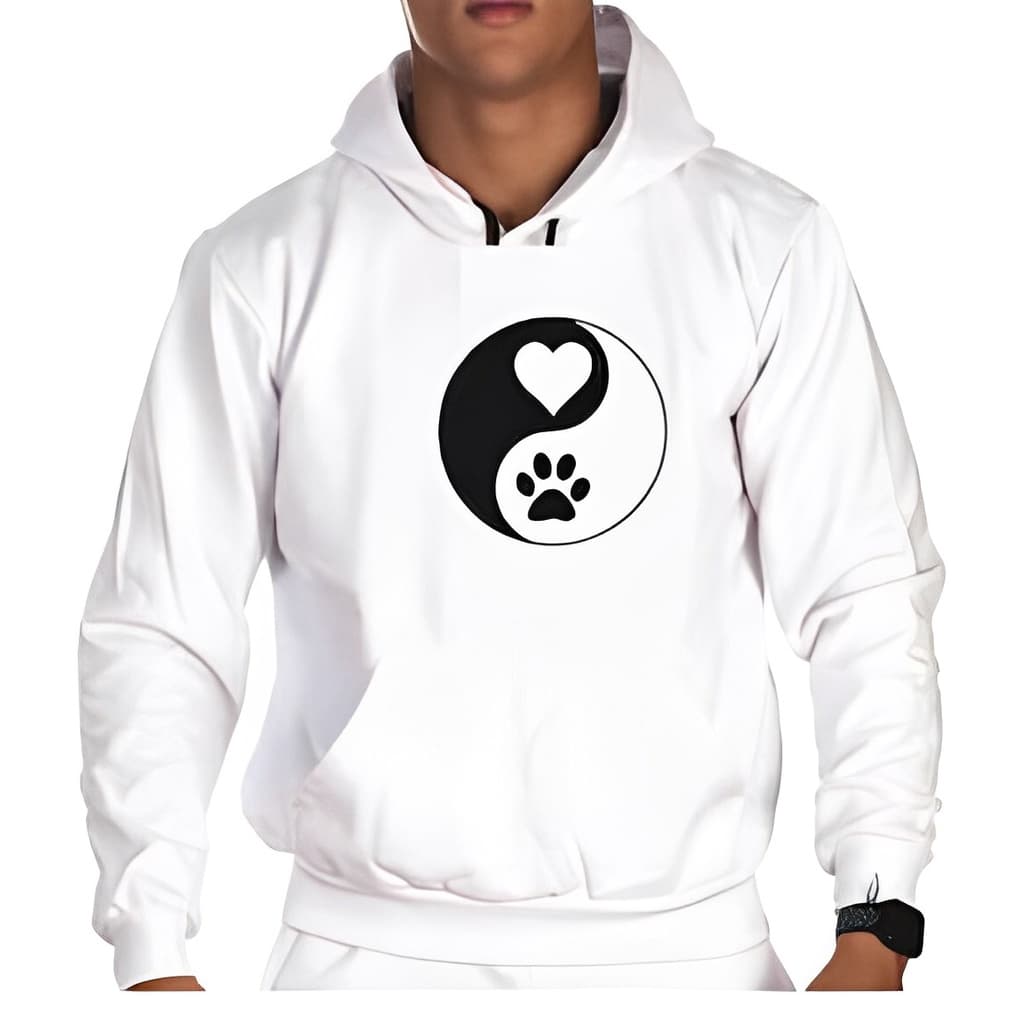 Moletom Canguru Unissex Gato Yin Yang Cat Blusa Frio - 5313