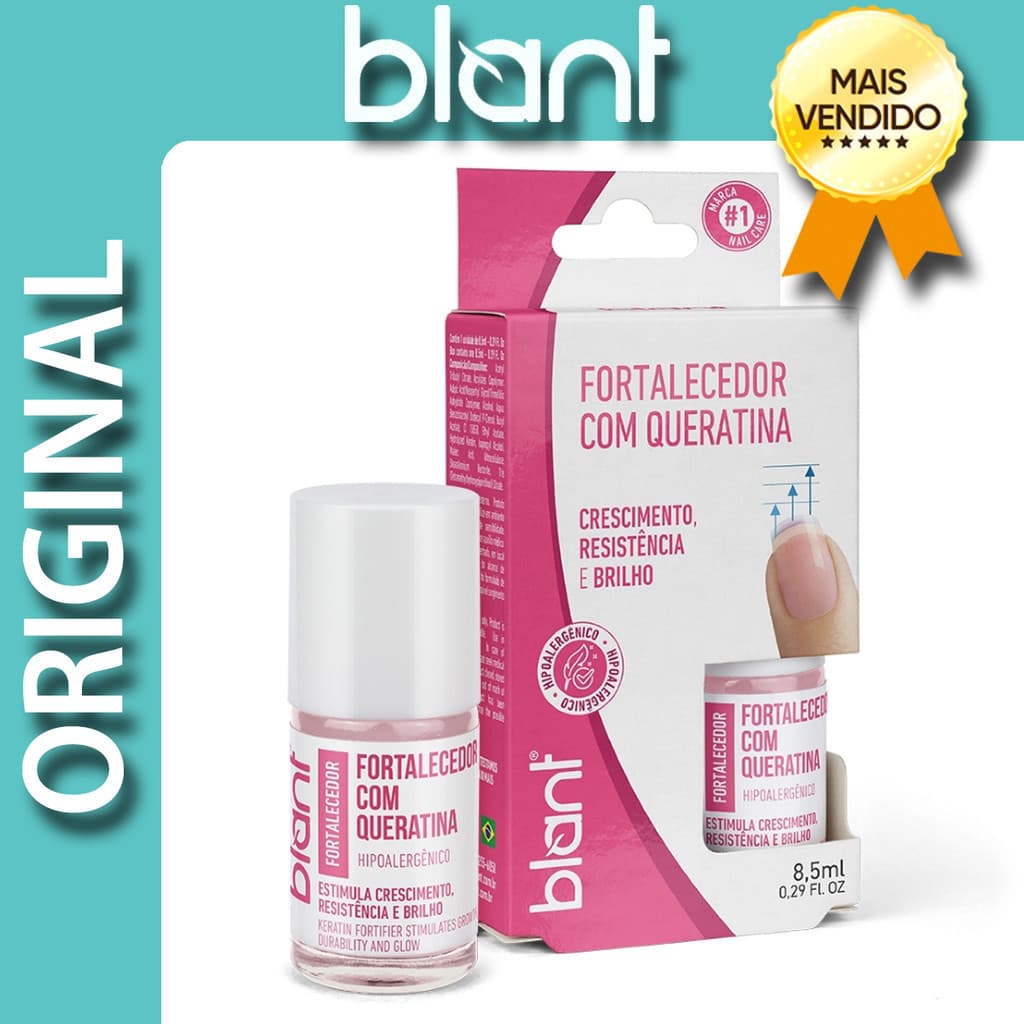Base Fortalecedora com Queratina Blant 8,5ml - Estímulo ao Crescimento e Brilho Natural nailcare