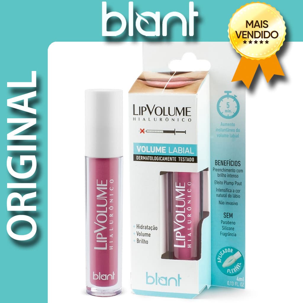 Gloss Labial Lip Volume Hialurônico Rosa 4ml - Blant nailcare