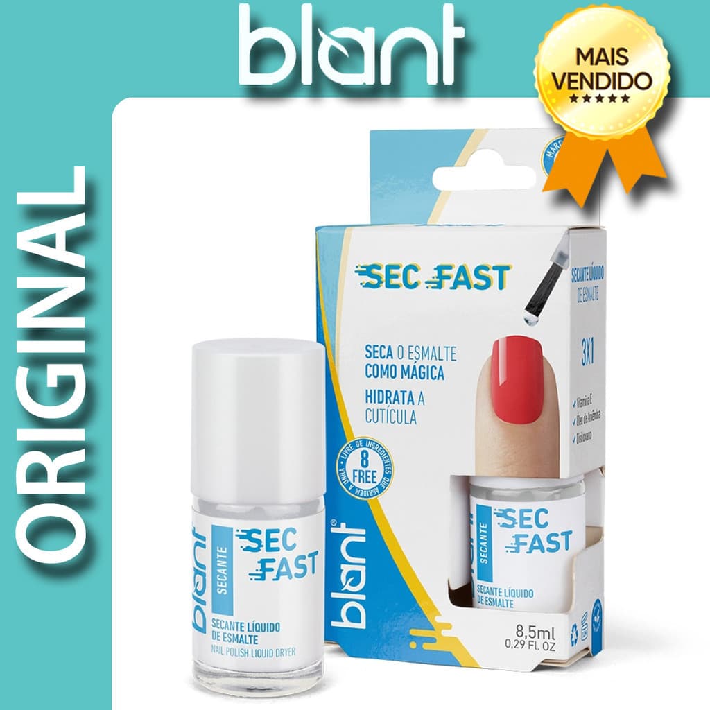 Secante Rápido Esmaltes Sec Fast 3x1 Blant 8,5ml - Secagem Instantânea e Brilho Duradouro nailcare