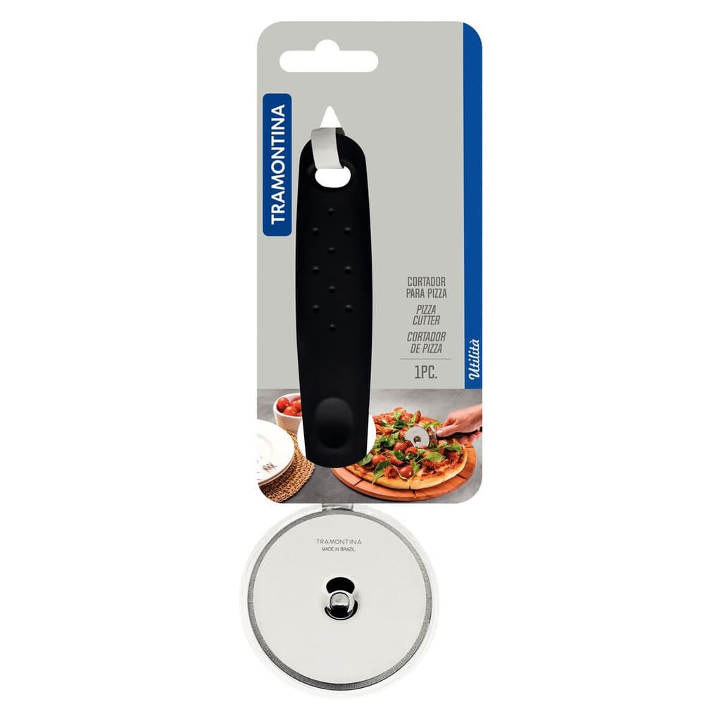 Cortador Pizza Tramontina Utilitá Inox Cabo Polipropileno Preto