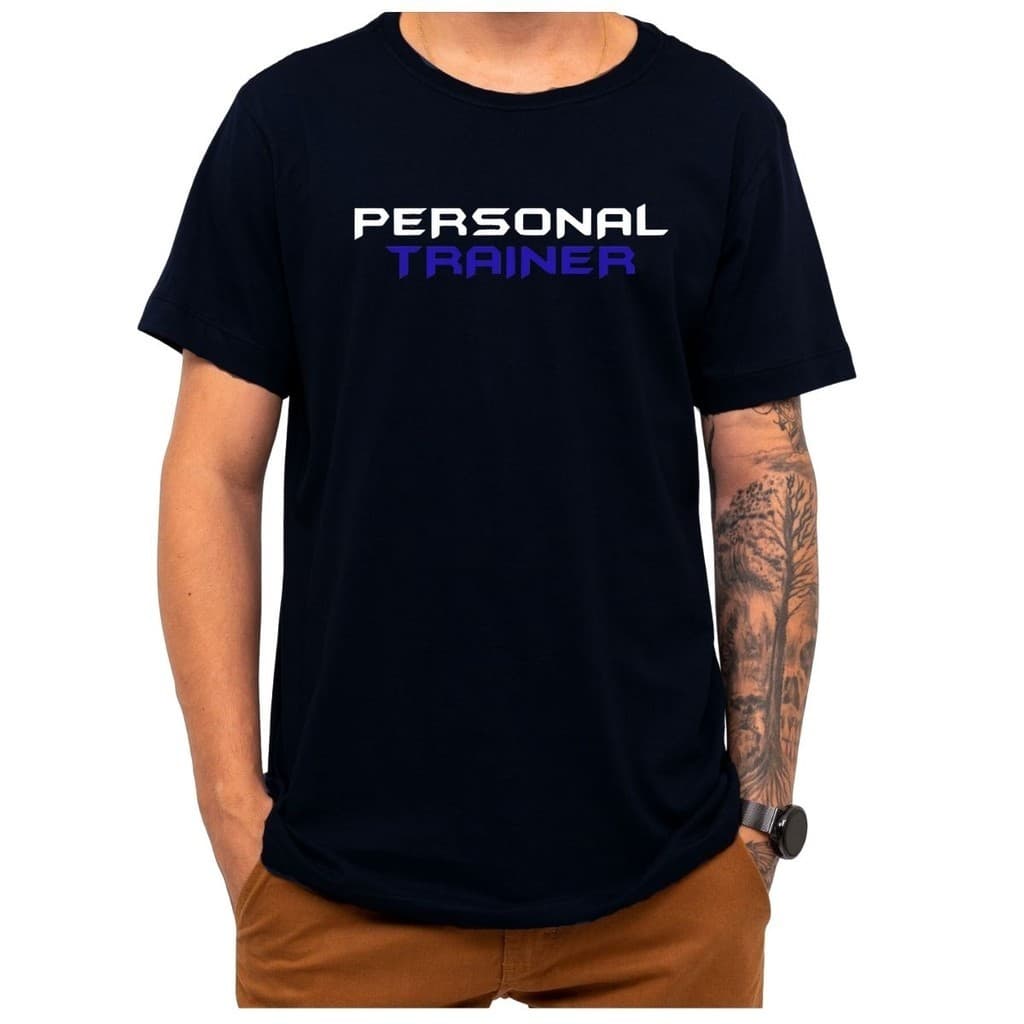 Camiseta Frase Personal Trainer Educação Física Musculação