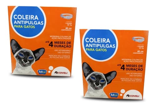 Kit 2 Coleira Antipulgas Coveli Bullcat para Gatos - 15 g
