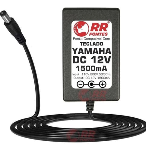 Fonte Carregador 12v Para Teclado Digital Yamaha Psr E233