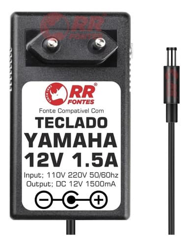Fonte Carregador 12v Para Yamaha Teclado Digital Psr-78