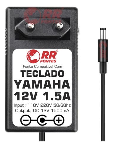 Fonte Carregador 12v Para Yamaha Teclado Digital Psr82