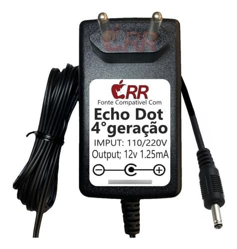 Fonte Carregador Dc 12v 1.25a Para Amazon Echo Dot 4