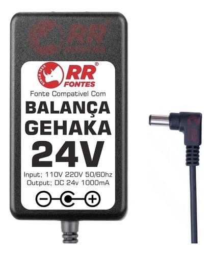Fonte Carregador Dc 24v 450ma Para Balança Gehaka Bk300