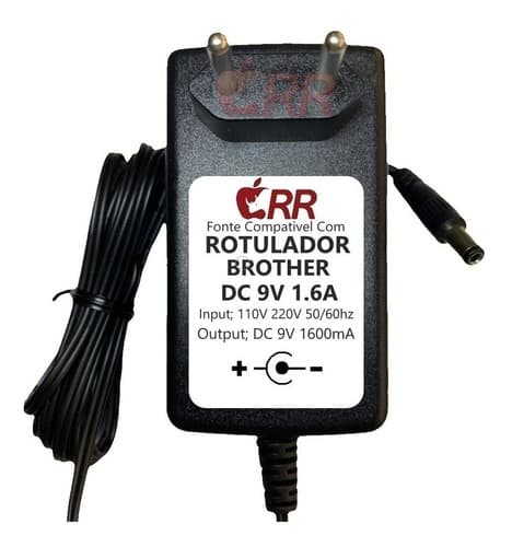Fonte Dc 9v 1.6a Pra Rotulador Brother Pt-d200ma