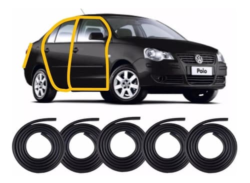 Kit Borrachas De Vedação 4 Portas E Porta Malas Polo Hatch e Sedan