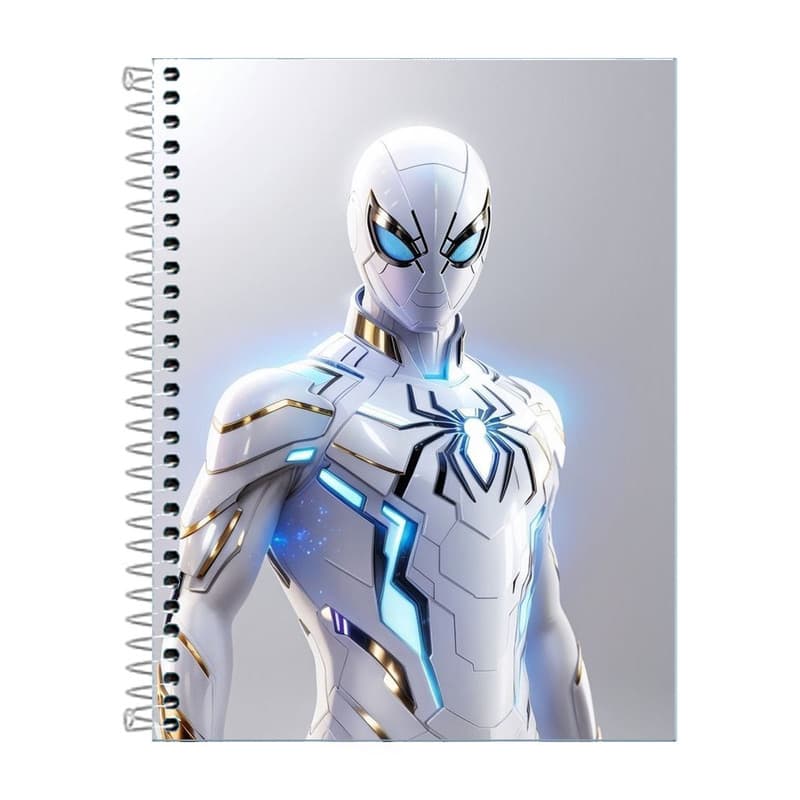 Caderno Homem Aranha Branco 1,10 ou 20 Matérias