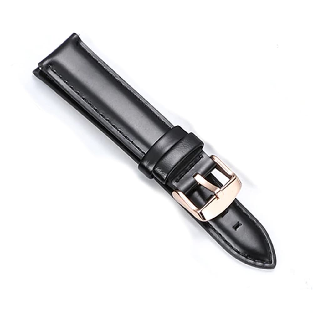 Pulseira de Couro Preto para Relógio Mondaine Com encaixe de 24mm