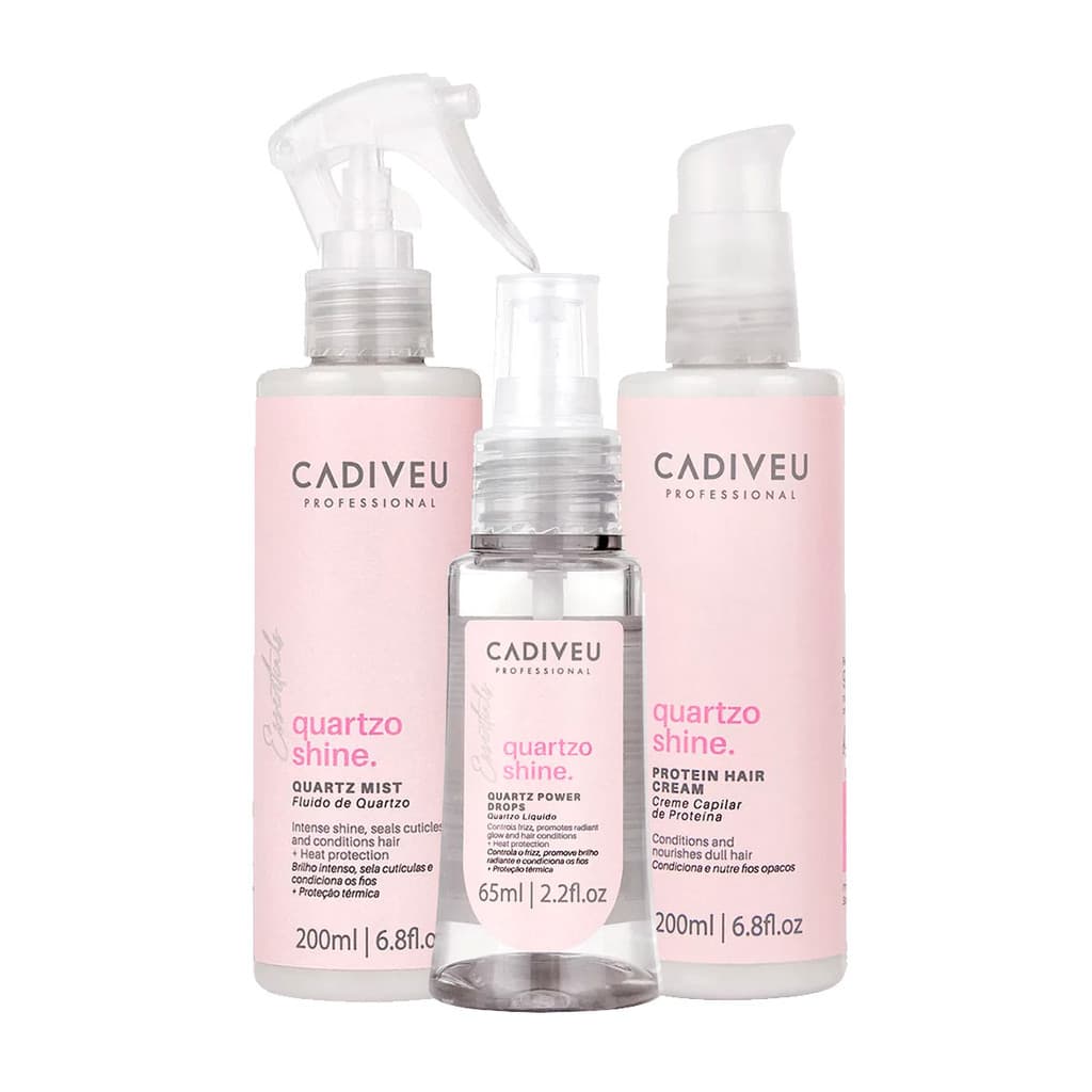 Cadiveu Quartzo Shine Protein + Mist 200ml + Reparador 65ml