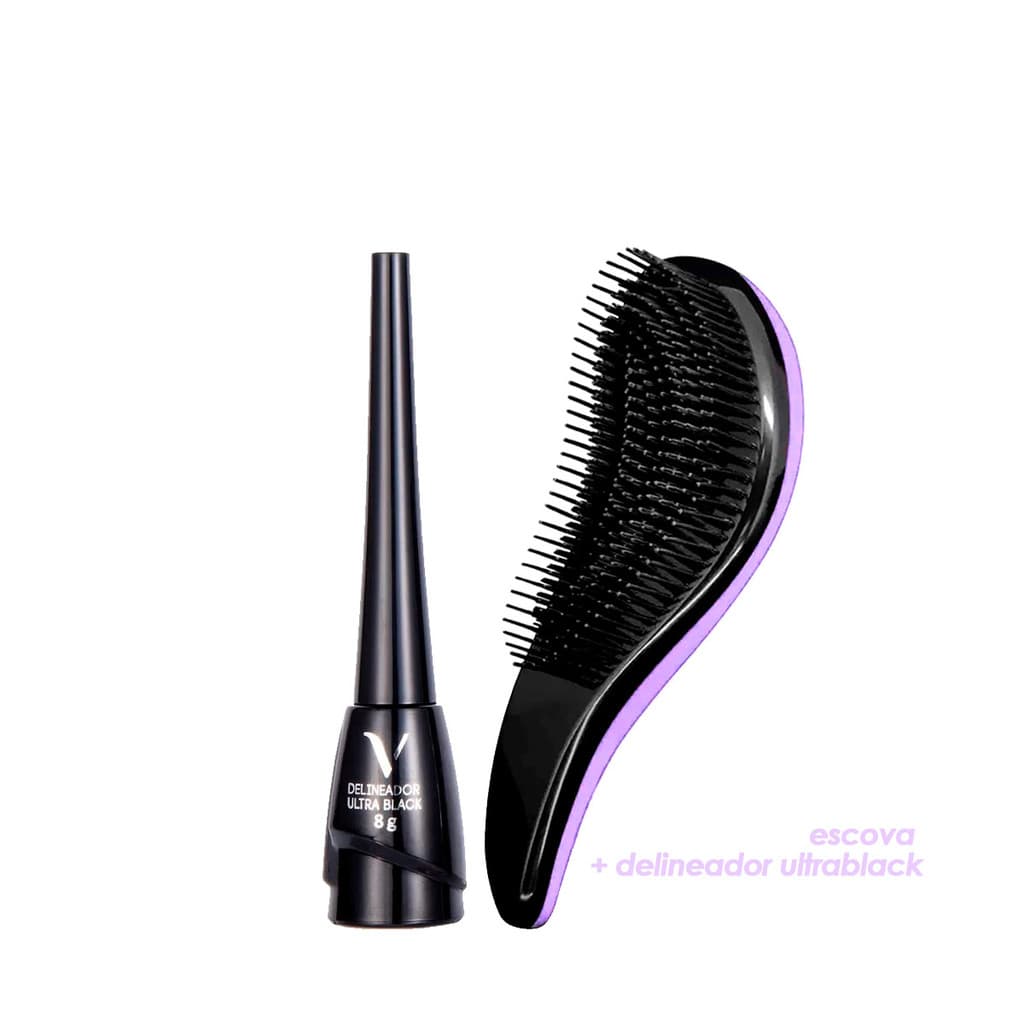 Delineador Ultrablack Vivai Líquido Alta Duração Prova Dágua + Escova Mágica