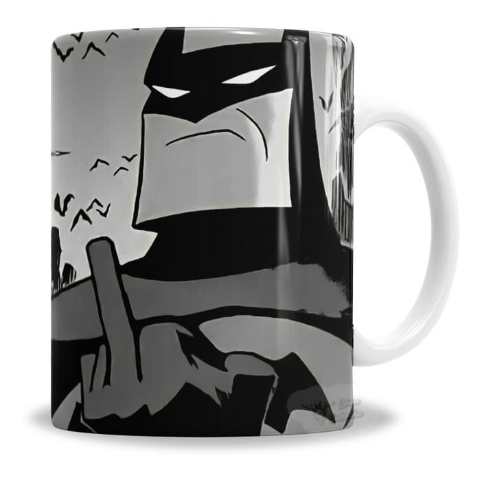 Caneca Porcelana Porcelana Batman Fuck You, Apta Microondas - En Caja 325ml - Presente Personalizado