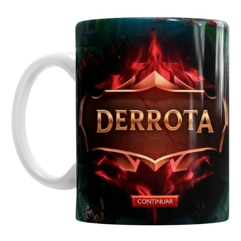 Caneca Porcelana S League Of Legends Derrota Lol Com Cajita 325ml - Presente Personalizado