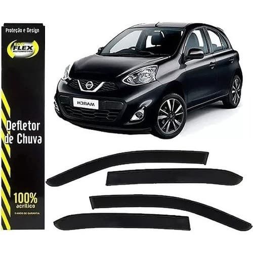Calha de Chuva Defletor Nissan March 2011 a 2021 4 Portas Ecoflex