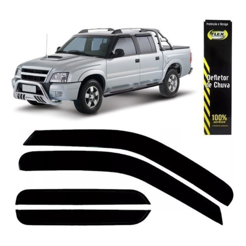 Calha De Chuva Defletor 4 Portas S-10 Cab. Dupla 96 Ate 2011 70008A