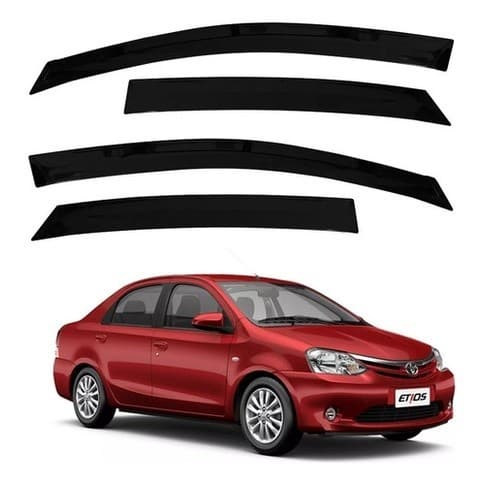 Calha de Chuva Defletor Slim Toyota Etios Sedan 2012 a 2021 4 Portas Ecoflex