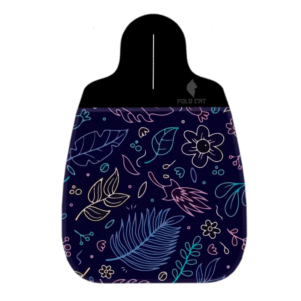 Lixeira de Carro em Neoprene Folhas Diversas Flores Azul