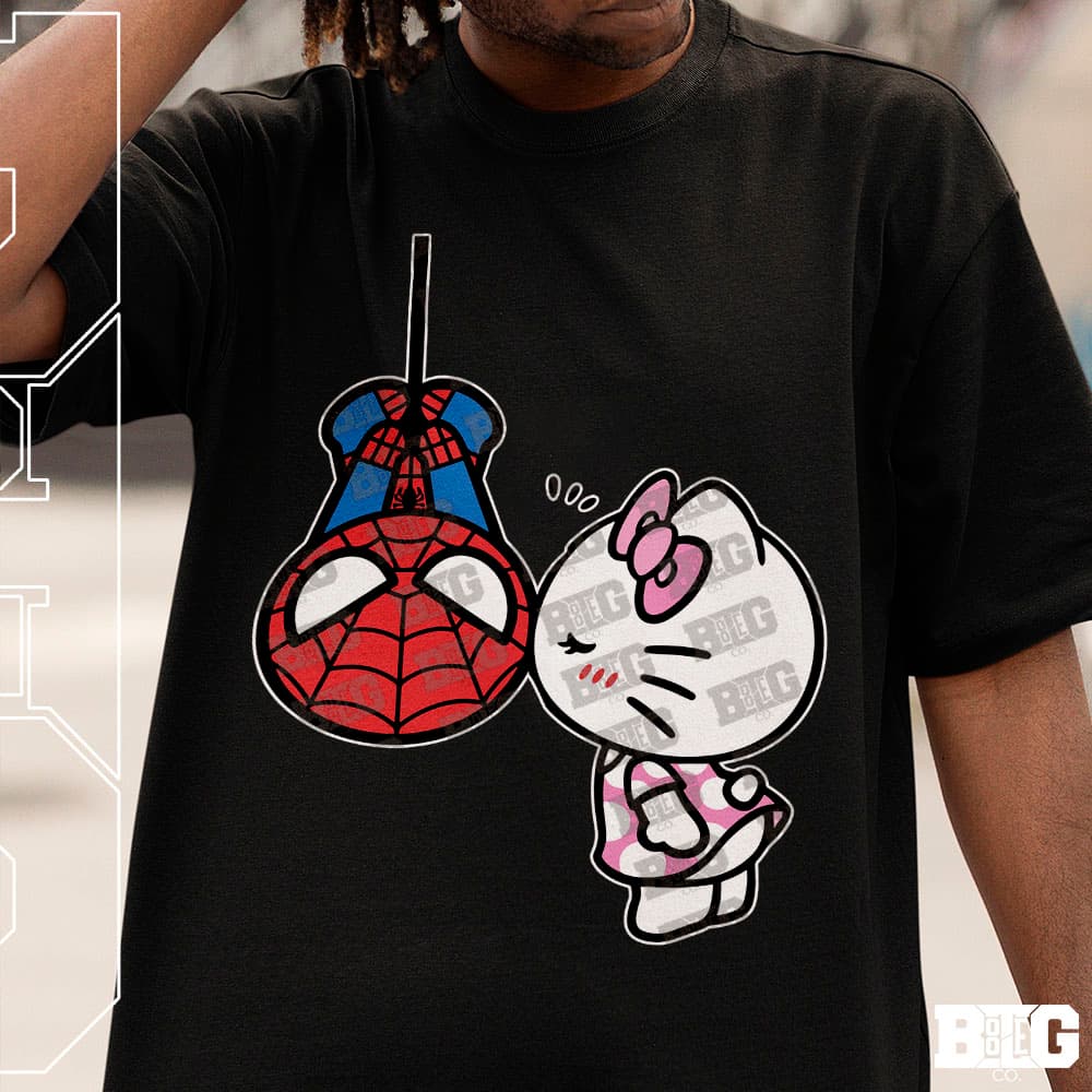 Camiseta Básica Camisa Homem Aranha Hello Kitty Cute Fofo Y2K
