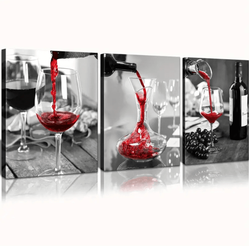 Quadros decorativos Pintura de Vinho Tinto, Quarto, Escritório, Sala de Estar, Café, Bar, Decoração de Casa e Dormitório