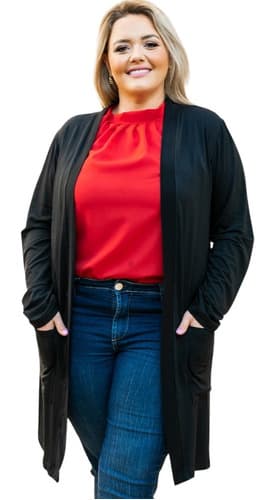 Cardigan Feminino Plus Size Cardigan Blusa Cardigans Kimono Outono Inverno